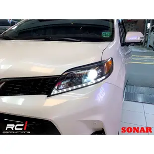 台灣 SONAR 製 TOYOTA SIENNA 11-14年 LED DRL 魚眼大燈組