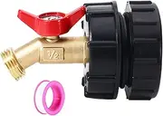 IBC Tote Adapter IBC Tote Fittings Solid Brass Water Valves Faucet Adapter With Garden Hose Quick Connectors Set