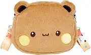 [Generic] Bear Plush Purse,Cartoon Stuffed Animal Purse - Adorable Shoulder Purse Bag, Plush Casual Messenger Bag For Holiday, Birthday