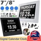 7/8 INCH Extra Large Dementia Clock LED Alarm Clock Digital Calendar Day Clock