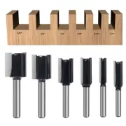 6Pcs Straight Router Bit Set 1/4 Shank, Double Flute Straight Bit Dado Straight