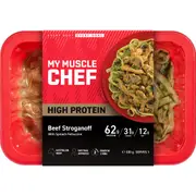 My Muscle Chef Beef Stroganoff Fettuccine Chilled Meal 330g