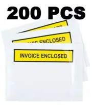 200pcs Invoice Enclosed Envelopes Document Clear Sticker Pouch Sticker 200 200x