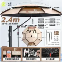 在飛比找樂天市場購物網優惠-黑膠戶外傘 萬向調整傘 釣魚遮陽傘 升級不鏽鋼全杆 數位款 