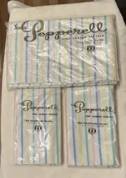 Vintage Lady Pepperell ONE Twin Flat Sheet TWO Packages of 2 Pillowcases Stripe