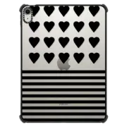 iPad Air 11-inch (M2/M3) iPad Impact Case Heart Stripes Black on White
