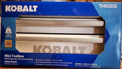 Kobalt Mini Tool Box Toolbox White Steel 5462035 Limited Color 2 Drawer New