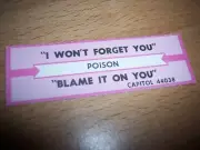 1 Poison I Won't Forget You / Blame It On You Jukebox Title Strip