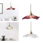 Flower Pendant Light Flower Chandelier Sturdy Flower Glass Hanging Lamp