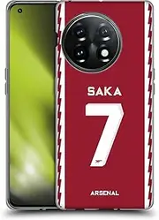 Head Case Designs Officially Licensed Arsenal FC Bukayo Saka 2022/23 Players Home Kit Soft Gel Case Compatible with OnePlus 11 5G