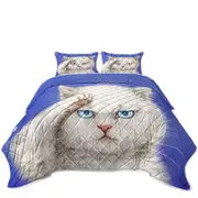 Yes Sir! Funny Cats Drawings Obedient Kitten Coverlet