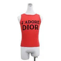在飛比找momo購物網優惠-【Dior 迪奧】Dior細絨貼布LOGO棉混萊卡無袖背心(