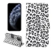 For iPhone 13 Pro Case,Leopard Folio PU Leather Wallet Cover,White