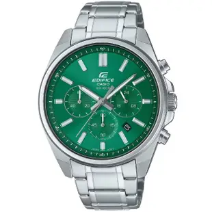 【CASIO 卡西歐】卡西歐 EDIFICE 三眼賽車運動錶-綠(EFV-650D-3A 台灣公司貨)