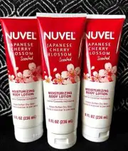 3pk NUVEL JAPANESE CHERRY BLOSSOM MOISTURIZING BODY LOTION COMPARE BATH & BODY