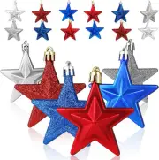 24 Pieces Hanging Star Ornaments Christmas New Year Labor Day Independence Day H