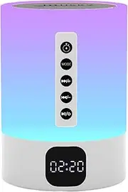 Night Light Bluetooth Speaker, Bedroom Alarm Clock MP3 Player,Touch Control Bedside Lamp,Multicolor Changing Table Lamp,TF/SD Support,Best Christmas/Birthday Gift (Colorful - Round)