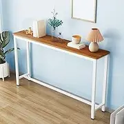 Bar Tables High, Console Tables for Hallway Slim Corridor Coffee Table with Storage, Small Hallway Table for Kitchen Foyer Vestibule(Oak,39.4 * 11.8 * 39.4inch)