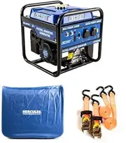 Kings 3.0kVA Portable Camping Inverter Generator + Cover + 450kg Ratchet Straps