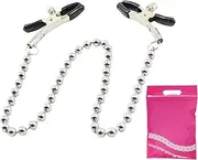 Nipple Clamp Adjustable Pressure Stainless Steel Nipple Clips with Pearl Necklace Nipple Clips Cute Pearl Nipple Chains Breast Clip Toy