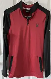 NWT Spyder active 1/4 zip long sleeve shirt Medium Red/Black