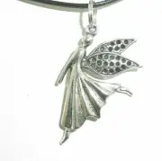 New Beautiful FAIRY Faerie Silver-tone Pendant 18" - 20" Black Necklace