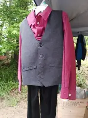 Boys Wonder Nation 3 Piece Suit Set Outfit Pants Vest Shirt Size 7