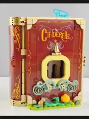 New Cinderella Glass Slipper Fairytale Book Building Block Brick Set Compatible