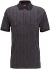 New Hugo BOSS mens grey tartan checked smart casual polo t shirt top suit £119