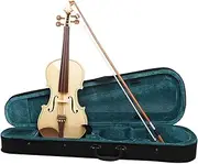 FANGXIN Full Size 4/4 Violin Kit - Spruce Acoustic Violin with Case, Bow & Rosin - Beginner Student Musical Instrument
