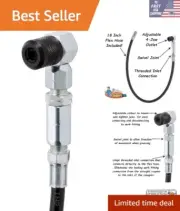 90 Degree Grease Gun Coupler with 18 Inch Flex Hose - Effortless Lubrication