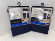 Light Filtering Rod Pocket Window Curtain Tier Valance 3 Pc Set 56"X36" Navy 2