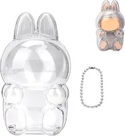 Techchii Keychain Case for Labubu Doll, Protective Keychain for Labubu Have a Seat, Transparent PVC Case with 20cm Keychains, Waterproof and Durable (9.5 * 16.5 * 8.5cm)