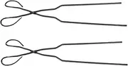 2Pcs Long Charcoal Clips Heavy Duty Fire Tongs for Outdoor Camping Supplies Labor Saving Grippers for Charcoal and Logs for Kitchen and Picnic Use