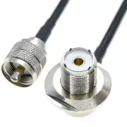 UHF male PL259 to UHF female SO239 right angle connector lot RF Coax Cable RG58