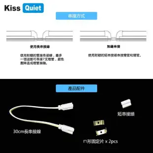 【KISS QUIET】T5 2尺/2呎 白光/自然光/黃光 10W一體式LED燈管-20入(LED燈管 T5燈管 層板燈 一體式燈管)