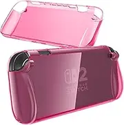 Switch Case for Nintendo 2 Console - Soft Protective Cover, Drop Protection Grip Case for Switch Nintendo 2 (Red)