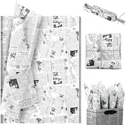 100 Sheet Vintage Newspaper Tissue Paper, 20x14in Old Newsprint Gift Wrapping Paper Retro Kraft Magazine Art Craft Newsprint Tissue for Wedding Birthday Party Decor Gift Crafts