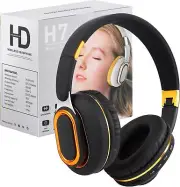 H7 Bluetooth Foldable Wireless Over-Ear Headphones with Mic, Black