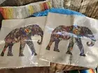 2 x NIP Boho Elephant Pillow Cases Traditional Cushion Covers 17.5" x 16.5"