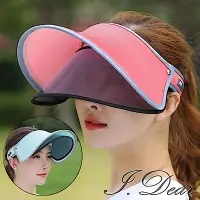 在飛比找Yahoo奇摩購物中心優惠-I.Dear-韓國男女機能防曬抗UV螢光色翻簷鏡片遮陽帽(8