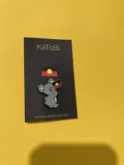 Koala With Aboriginal Flag Enamel Pin Badge Brooch Indigenous NAIDOC