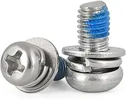 20 Pieces of 304 Stainless Steel Round Head Dispensing Three Combination Screws,M3x6mm,for Fasteners Locking Devices