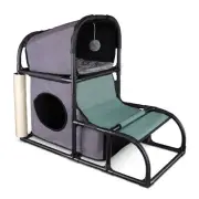 PVC Modern Cat Condo Cat House Cat Tree Medium Cat Tower Bed Scratching Post ...