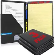 Legal Size Padfolio 8.5 x 14 Inch Portfolio Folder for Legal Pad, Professional Padfolio for Job Interviews, Business Meetings, and Attorneys (3 Pack)