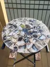Natural Agate Stone Coffee & Center Side Table Top Agate Round End Table Top Art