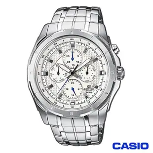 【CASIO 卡西歐】EDIFICE 新潮尊爵經典三眼指針錶-白x49mm(EF-328D-7A)