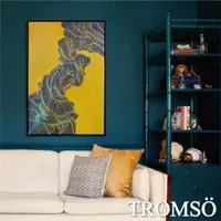 在飛比找momo購物網優惠-【TROMSO】時尚風華抽象有框畫大幅60X90CM-摩登金