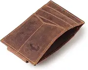 [ALPHAHIDE] Slim Credit Card Sleeve - Real Leather - Front Pocket Wallet - Money Clip - RFID