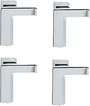 Set of 4 NUZAMAS F Shape Glass Clamps, Wall Mounted, Adjustable Clamping 6-28mm Thickness Panel, Zinc Alloy Chrome Finished, Shelf Brackets Holder